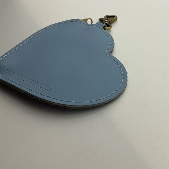 Portland Leather Goods Heart Light Baby Blue Bag Charm Leather Coin Pouch - Picture 10 of 11